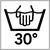 waschbar bei max. 30° Handwäsche Icon