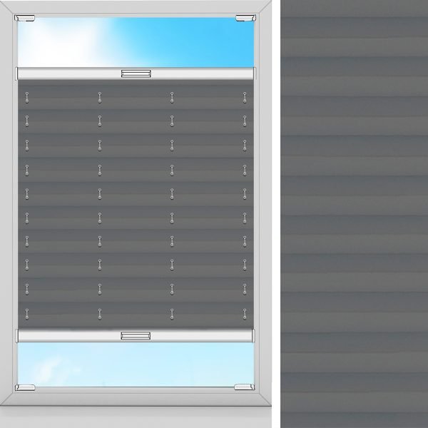 Plissee Lat, Grau, lichtdurchlässig & blickdicht