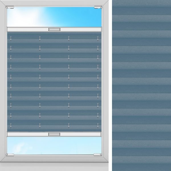 Plissee Lat, Blau, lichtdurchlässig & blickdicht
