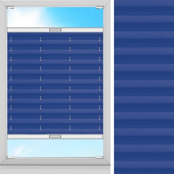 Plissee Lat, Blau, lichtdurchlässig & blickdicht
