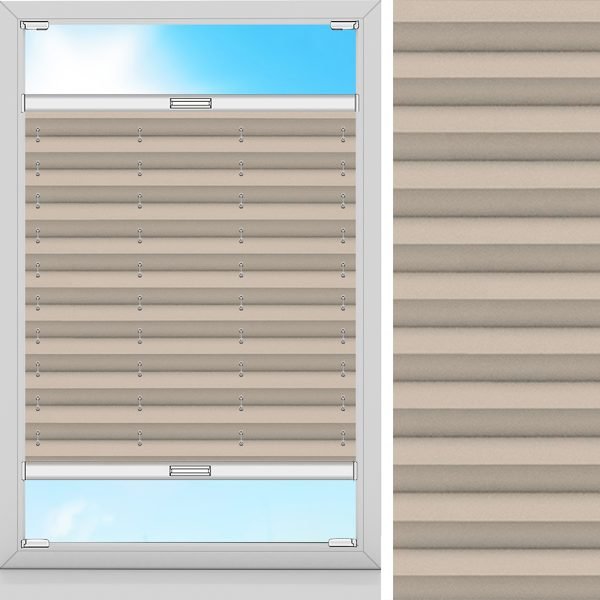 Plissee Fin, Beige, komplett verdunkelnd