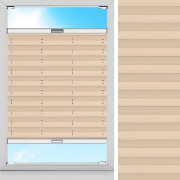 Plissee Ombre, Beige, komplett verdunkelnd