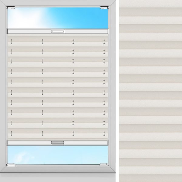 Plissee Ombre, Creme, komplett verdunkelnd