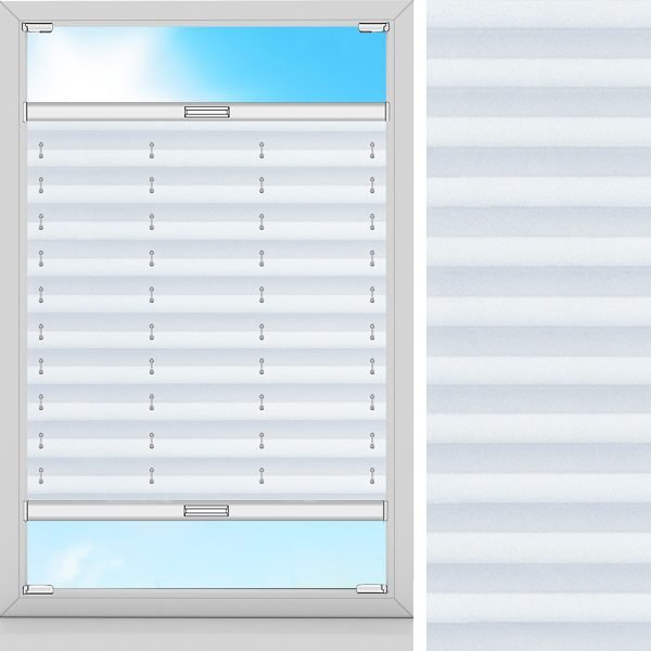 Plissee Klara, Weiss, lichtdurchlässig & blickdicht