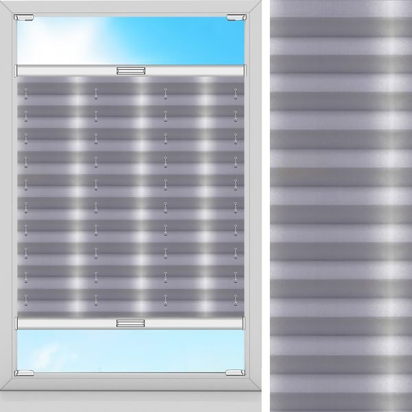 Plissee Signo, Grau, lichtdurchlässig & blickdicht