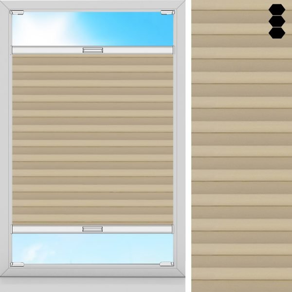 Wabenplissee Bela, Beige, komplett verdunkelnd