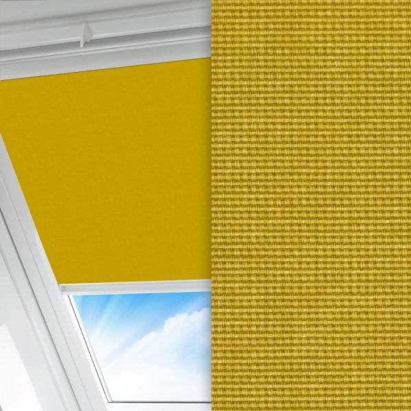 Dachfenster Rollo Rustico, senfgelb, lichtdurchlässig & blickdicht, feucht abwischbar