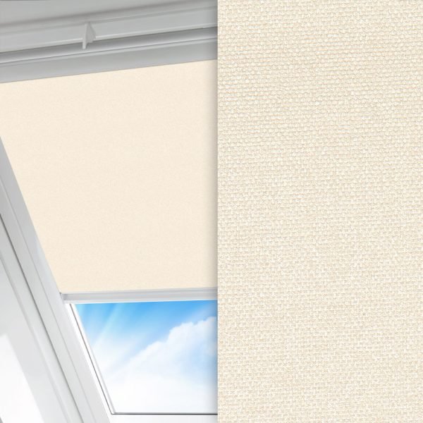 Dachfenster Rollo Glitta Noir, weiss, komplett verdunkelnd, feucht abwischbar, weiss glänzend