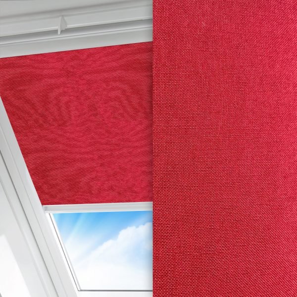 Dachfenster Rollo Klara, rot, lichtdurchlässig & blickdicht, feucht abwischbar