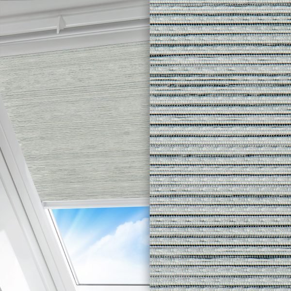 Dachfenster Rollo Linea, grau, lichtdurchlässig & blickdicht, Rückseite Teflon, feucht abwischbar