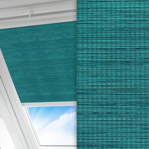 Dachfenster Rollo Linea, grün, lichtdurchlässig & blickdicht, Rückseite Teflon, feucht abwischbar