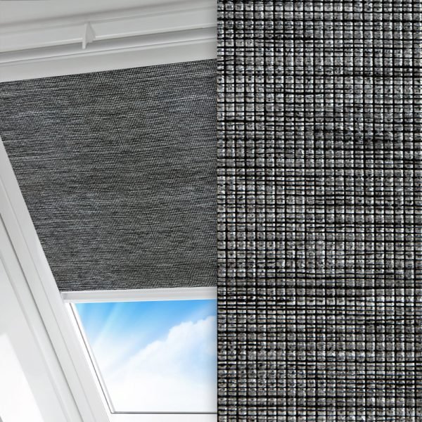 Dachfenster Rollo Quin, silbergrau, lichtdurchlässig & blickdicht, abbürstbar, silber glänzend