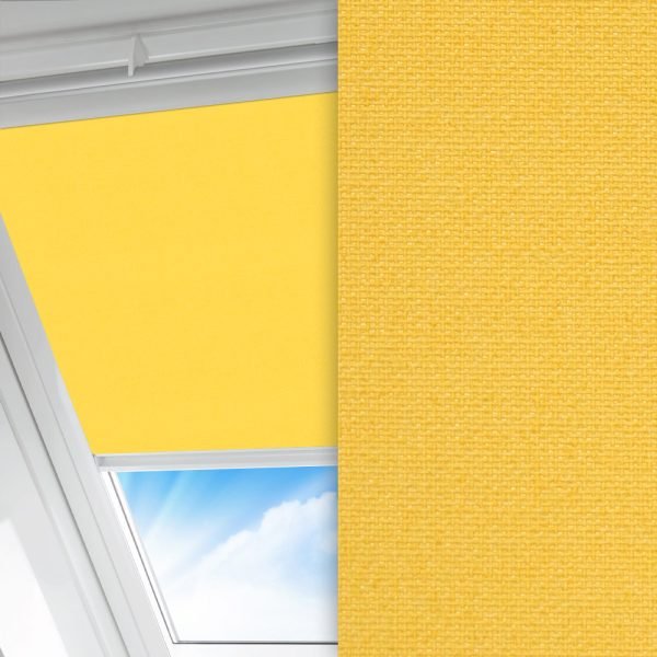 Dachfenster Rollo Prima, gelb, lichtdurchlässig & blickdicht, feucht abwischbar