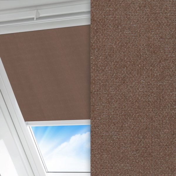 Dachfenster Rollo Prima, braun, lichtdurchlässig & blickdicht, feucht abwischbar