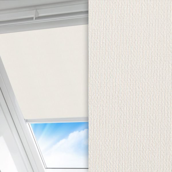Dachfenster Rollo Prima Safe, hellgrau, abdunkelnd, Rückseite Perlmutt, schmutzabweisend, feucht abwischbar