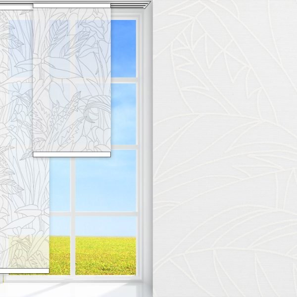 Flächenvorhang Natura, weiss, transparent, feucht abwischbar