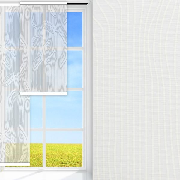 Flächenvorhang Optika, weiss, transparent, feucht abwischbar
