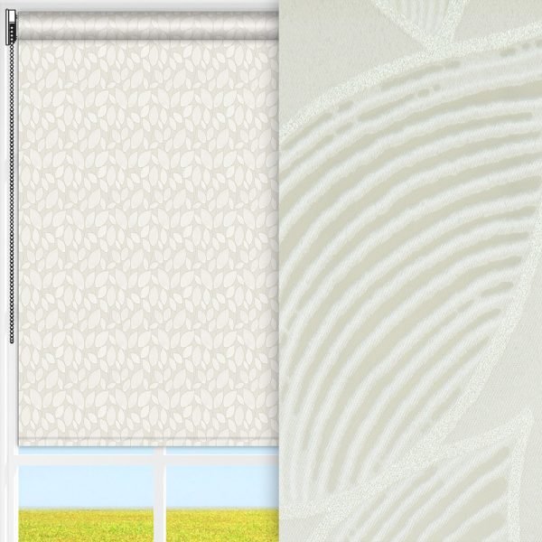 Rollo Arbor, creme, lichtdurchlässig & blickdicht, feucht abwischbar, creme glänzend