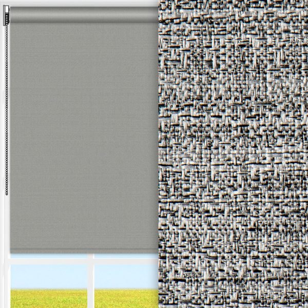 Rollo Mur, grau, lichtdurchlässig & blickdicht, feucht abwischbar, silber glänzend