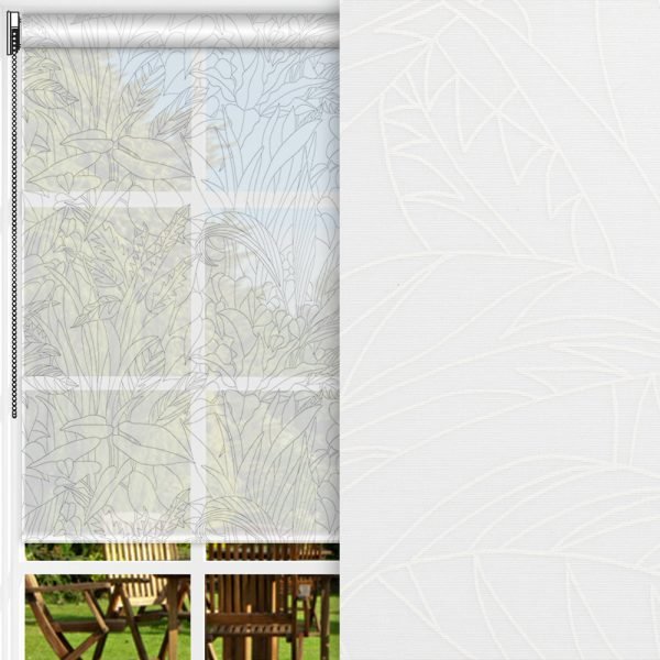 Rollo Natura, weiss, transparent, feucht abwischbar