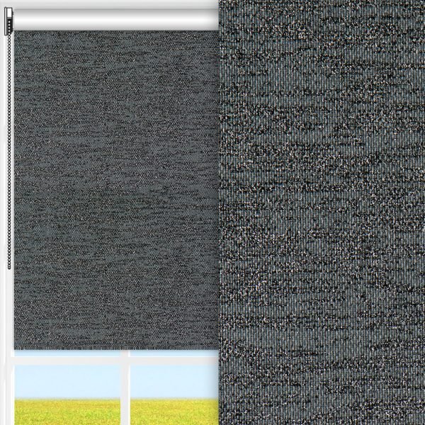 Rollo Moda, schwarz, komplett verdunkelnd, feucht abwischbar, schwarz glänzend