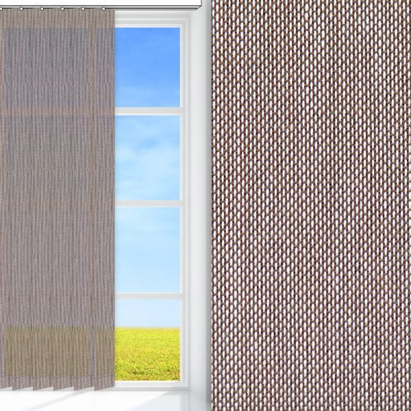 Lamellenvorhang Pulito, braun/beige, transparent, feucht abwischbar